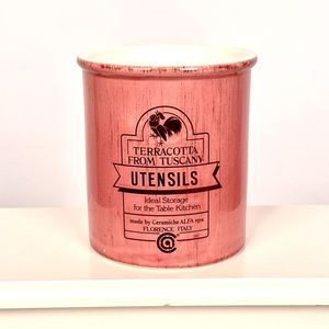 Beautiful Mauve Ceramic Utensil Holder Made in Italy